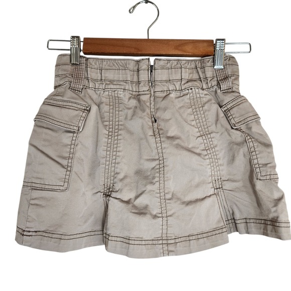 Hollister Size XS Low Rise Cargo Mini Skirt Tan Y2K Style Skort Gorp Utility - Picture 3 of 11